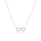 Sterling Silver Necklace, Infinity Zircon Pendant - Yellow or Rose Gold or Silver