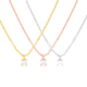 Yellow or Rose Gold Plated Sterling Silver with Green and White Zircons Pendant