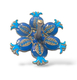 Pomegranate Shaped Metal Dreidel with Enamel - Choose Red or Blue