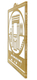 Dorit Judaica Small Gold Lucite Wall Plaque, Temple Image and Verses on Jerusalem