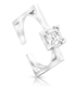 Sterling Silver Square Ring with Zircons - Choose Gold Plate or Sterling Silver