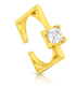 Sterling Silver Square Ring with Zircons - Choose Gold Plate or Sterling Silver