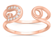 Sterling Silver Ring, Horseshoe with Zircons - Choose Silver, Gold or Rose Gold
