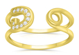 Sterling Silver Ring, Horseshoe with Zircons - Choose Silver, Gold or Rose Gold