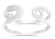 Sterling Silver Ring, Horseshoe with Zircons - Choose Silver, Gold or Rose Gold