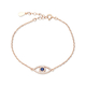Sterling Silver Bracelet with Blue Evil Eye Protection - Choice of Finish