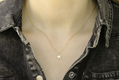 Sterling Silver Necklace with Gold Plate - Star of David Pendant with Zircons