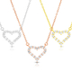 Sterling Silver Necklace with Zircon Heart Pendant - Choose Gold or Silver