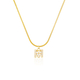 Gold Plated Sterling Silver Snake Chain Necklace with Zircon Letter Pendant