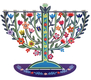 Dorit Judaica Laser Cut Chanukah Menorah - Colorful Spring Flowers and Leaves