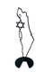 Iris Design Stand-Alone Table Sculpture, Map of Israel Outline with Star of David