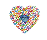 Dorit Judaica Wall Art, Heart Shape with Multiple Birds and Biblical Quotes