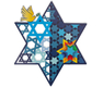 Dorit Judaica Wall Art, Star of David and Peace Dove and Multiple Stars of David
