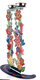 Dorit Judaica Shabbat Candlesticks, Tall Colorful Flowers and Leaves - Metal