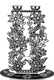 Dorit Judaica Shabbat Candlesticks, Tall Flowers and Leaves - Black, White & Gray
