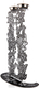 Dorit Judaica Shabbat Candlesticks, Tall Flowers and Leaves - Black, White & Gray