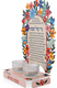 Dorit Judaica Shabbat Candeholders with Prayer and Blessing - Colorful Flowers