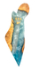 Eial Ovin, Olive Wood and Epoxy Mezuzah Case in Outline of Israel - Ocean Blue