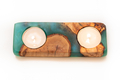 Eial Ovin, Handcrafted Shabbat Candle Holders from Israeli Olive Wood and Epoxy