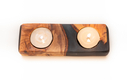 Eial Ovin, Handcrafted Shabbat Candle Holders from Israeli Olive Wood and Epoxy