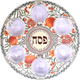 Dorit Judaica Seder Plate with Glass Bowls - Colorful Pomegranate and Buds