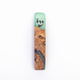 Eial Ovin Handmade Mezuzah Case, Natural Olive Wood and Epoxy - Ocean Turquoise