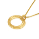 14K Gold Pendant Necklace  Shema Yisrael Prayer Engraved on Edge of Open Circle