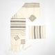 Gabrieli Handwoven Hagar Off White Wool Tallit Set Black and Gold Stripes