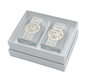 Square Crystal Glass Candlesticks with Metal Overlay - Jerusalem Shabbat Kodesh Design