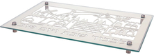 Dorit Judaica Tempered Glass Challah Board, Jerusalem Design