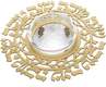 Dorit Judaica Laser Cut Gold Metal Honey Dish, Glass Bowl