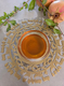 Dorit Judaica Laser Cut Gold Metal Honey Dish, Glass Bowl
