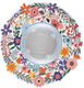 Dorit Judaica Honey Dish, Glass Bowl - Laser Cut Metal Floral Design
