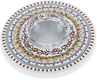Dorit Judaica Honey Dish, Glass Bowl - Laser Cut Metal Pomegranate Mandala Design
