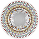 Dorit Judaica Honey Dish, Glass Bowl - Laser Cut Metal Pomegranate Mandala Design