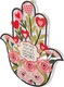Dorit Judaica Colorful Wall Hamsa With Pink Hearts and Song of Songs Phrase - Love