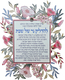 Dorit Judaica Candle Lighting Wall Plaque with Blessing and Prayer - Floral