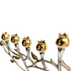 Yair Emanuel Golden Pomegranate Tree Aluminum Chanukah Menorah