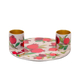Yair Emanuel Small Candle Holders on Attached Tray - Pomegranate Design