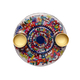 Yair Emanuel Small Candle Holders on Attached Tray - Jerusalem Design