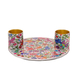 Yair Emanuel Small Candle Holders on Attached Tray - Butterfly Design