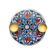 Yair Emanuel Small Candle Holders on Attached Tray - Oriental Design