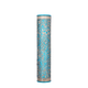 Yair Emanuel Wide Cutout Rounded Metal Mezuzah Case - Silver and Turquoise Pomegranates