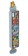 Dorit Judaica Acrylic Mezuzah Case, Colorful Jerusalem Design