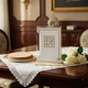 Lucite Passover Seder Stand with Six Softcover Haggadahs - Gold Accents