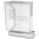 Lucite Passover Seder Stand with Six Softcover Haggadahs - Contemporary Silver Design