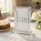 Lucite Passover Seder Stand with Six Softcover Haggadahs - Contemporary Silver Design