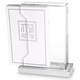 Lucite Passover Seder Stand with Six Softcover Haggadahs - Silver Accents