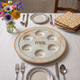 Bamboo Passover Seder Plate - Gold Beige Marble Effect