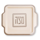 Bamboo Passover Seder Plate and Matzah Tray Set - White and Silver Colors